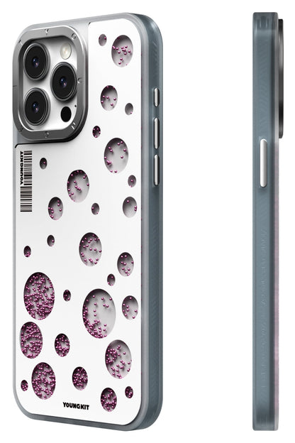 Youngkit Quicksand Beads iPhone 14 Pro Magsafe uyumlu Kılıf Beyaz