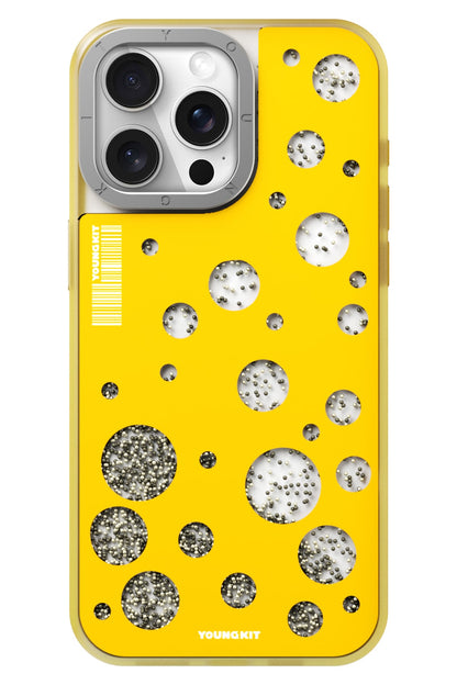 Youngkit Quicksand Beads iPhone 14 Pro Magsafe uyumlu Kılıf Sarı