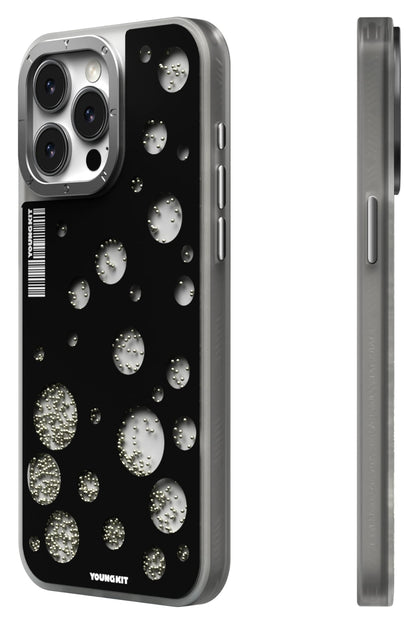 Youngkit Quicksand Beads iPhone 14 Pro Magsafe uyumlu Kılıf Siyah