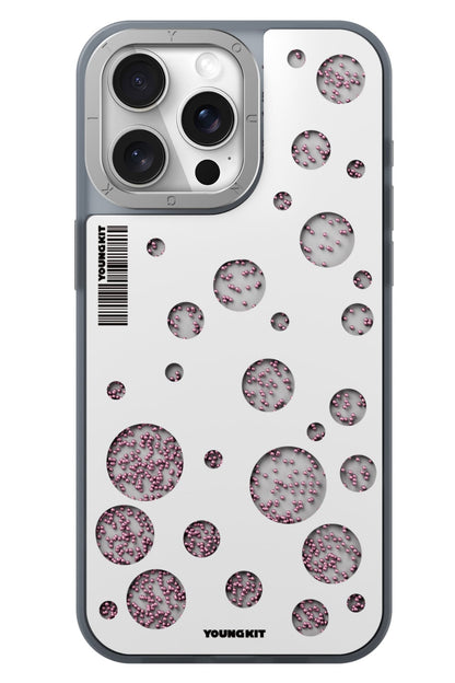 Youngkit Quicksand Beads iPhone 14 Pro Max Magsafe uyumlu Kılıf Beyaz