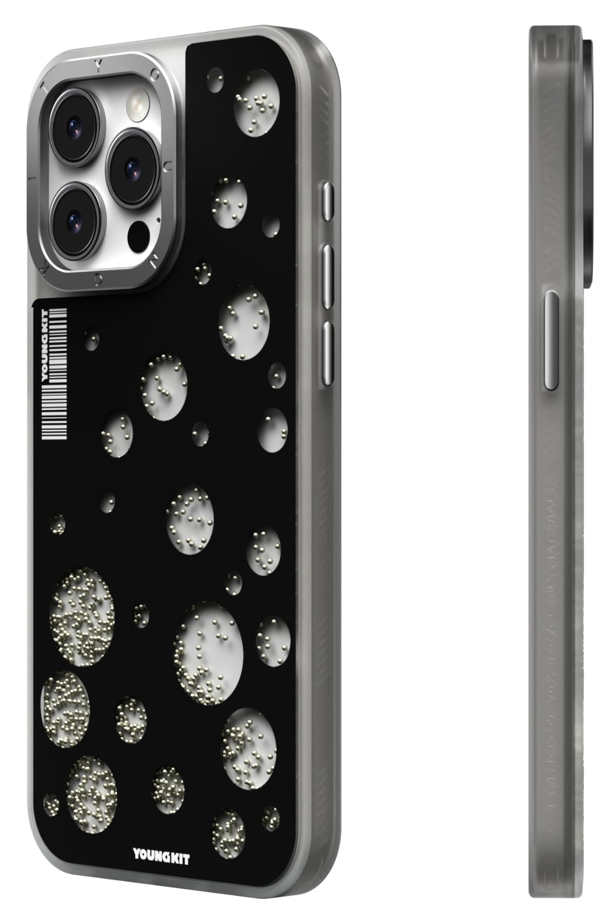 Youngkit Quicksand Beads iPhone 14 Pro Max Magsafe uyumlu Kılıf Siyah