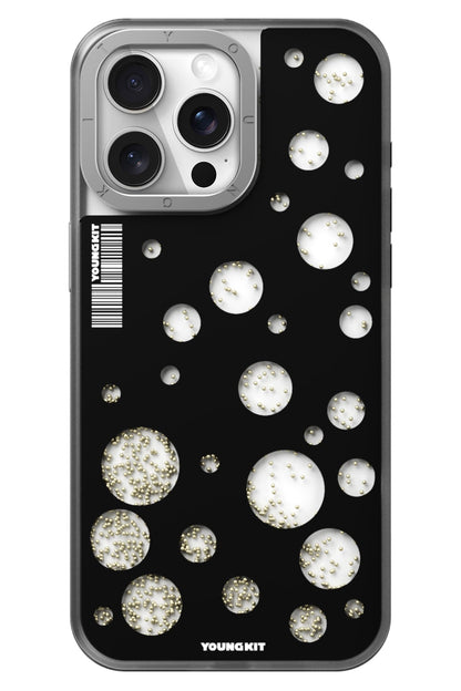 Youngkit Quicksand Beads iPhone 14 Pro Max Magsafe uyumlu Kılıf Siyah