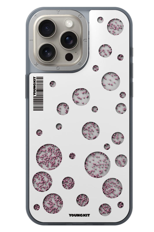Youngkit Quicksand Beads iPhone 15 Pro Magsafe uyumlu Kılıf Beyaz