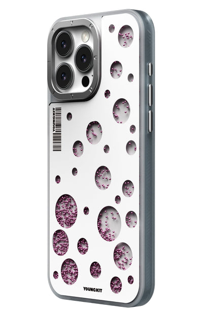Youngkit Quicksand Beads iPhone 15 Pro Magsafe uyumlu Kılıf Beyaz