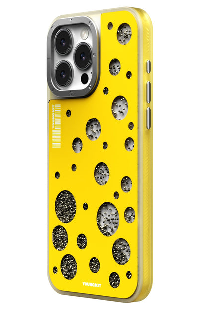 Youngkit Quicksand Beads iPhone 15 Pro Magsafe uyumlu Kılıf Sarı