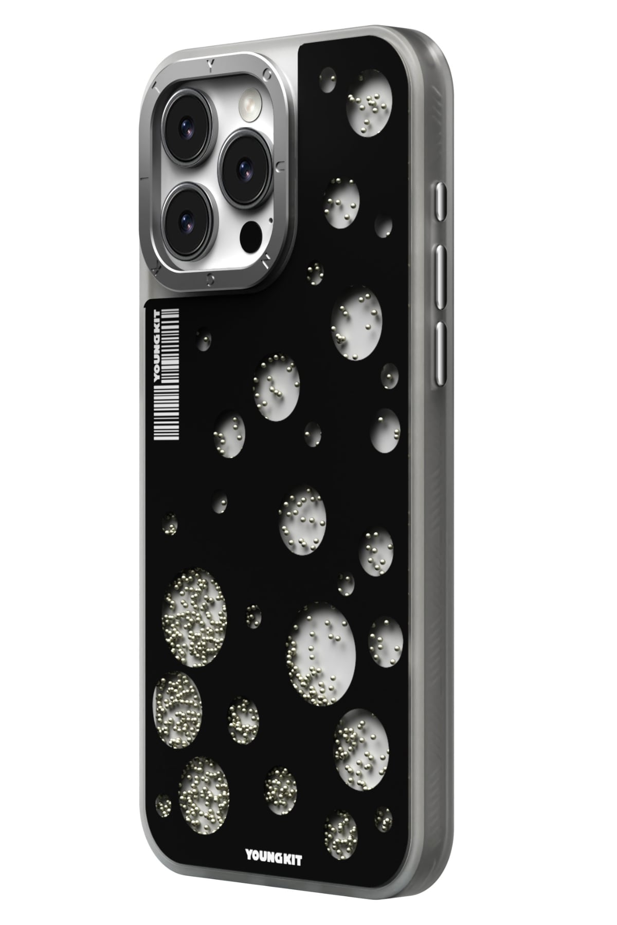 Youngkit Quicksand Beads iPhone 15 Pro Magsafe uyumlu Kılıf Siyah