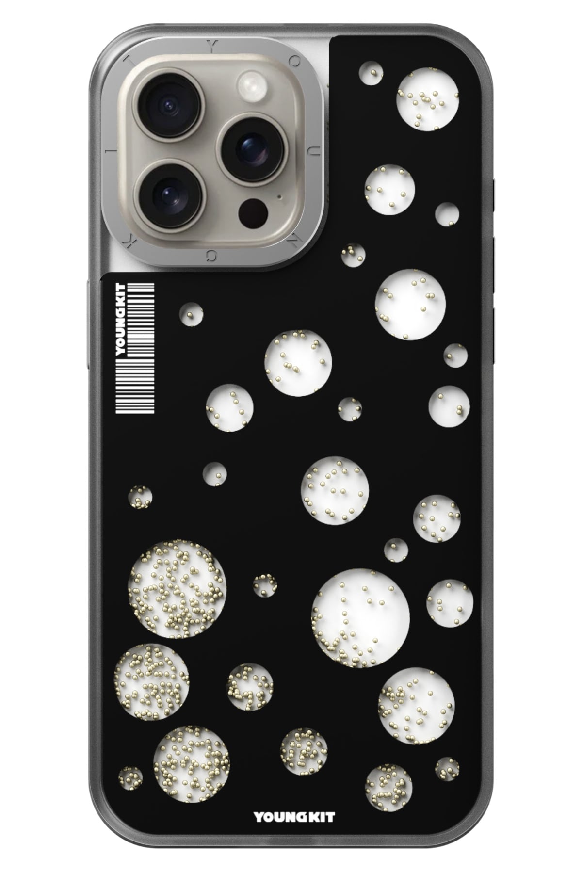 Youngkit Quicksand Beads iPhone 15 Pro Max Magsafe uyumlu Kılıf Siyah