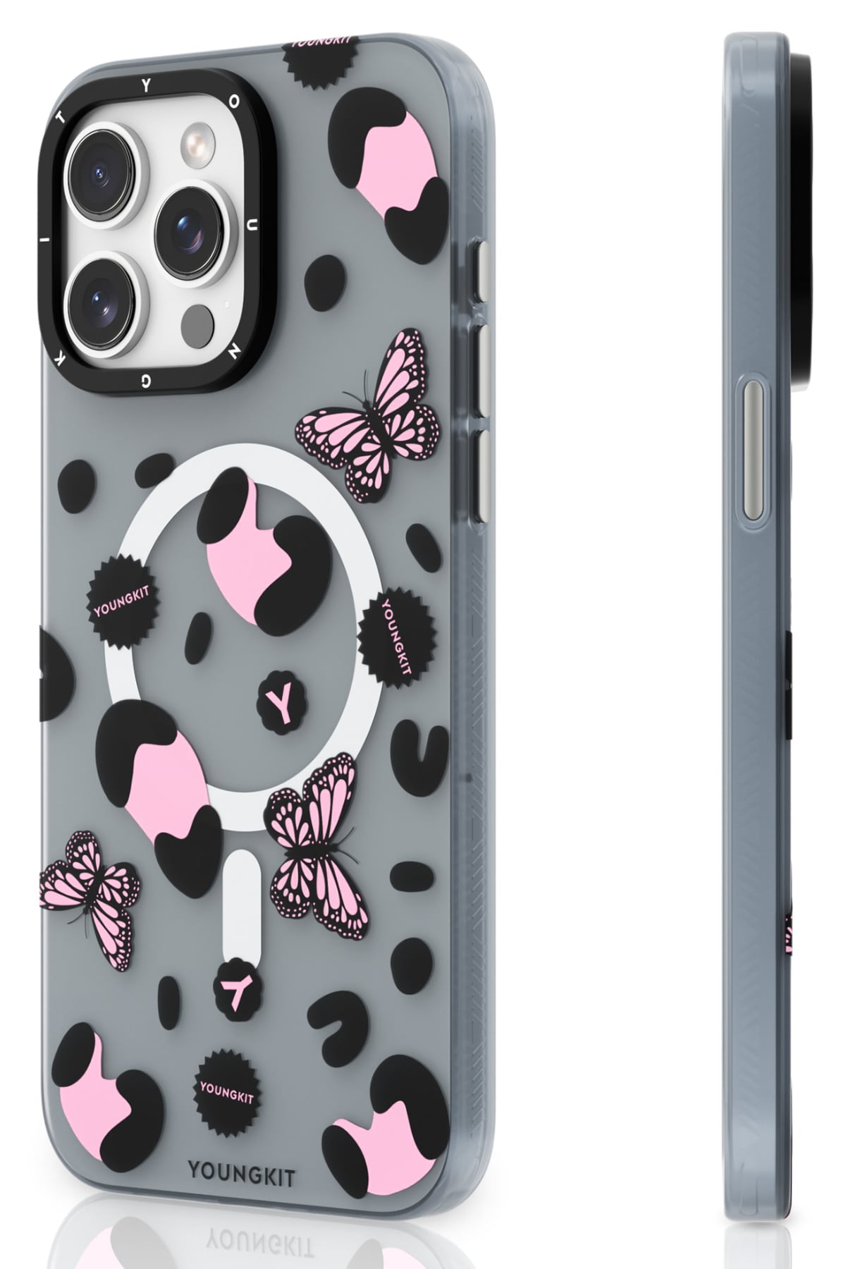 Youngkit Shadow Dance iPhone 14 Pro Magsafe uyumlu Kılıf Siyah