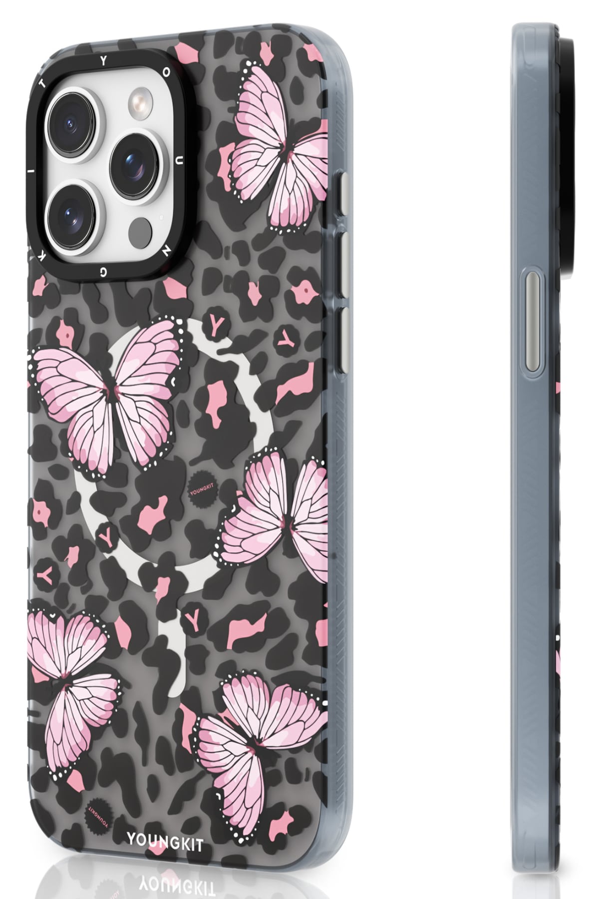 Youngkit Shadow Dance iPhone 14 Pro Max Magsafe uyumlu Kılıf Gri