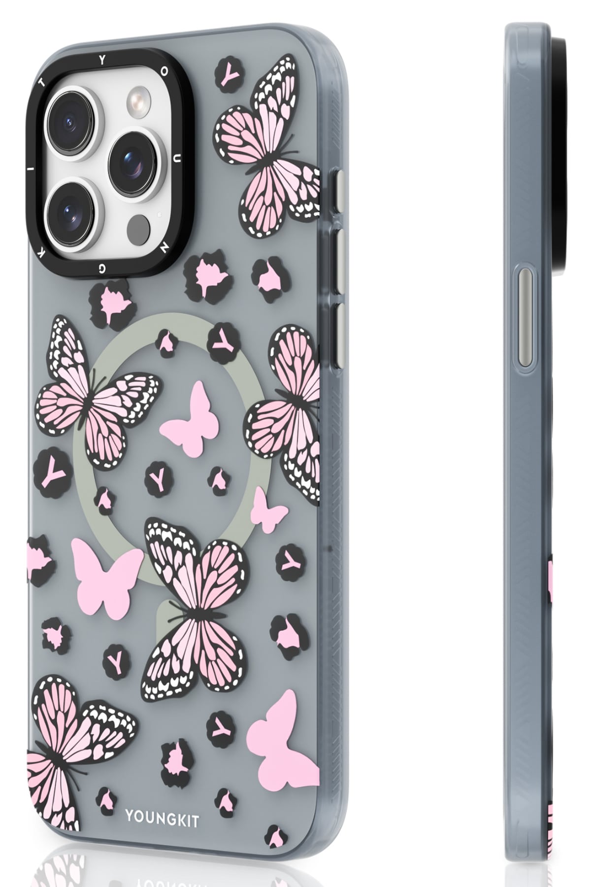 Youngkit Shadow Dance iPhone 14 Pro Max Magsafe uyumlu Kılıf Pembe