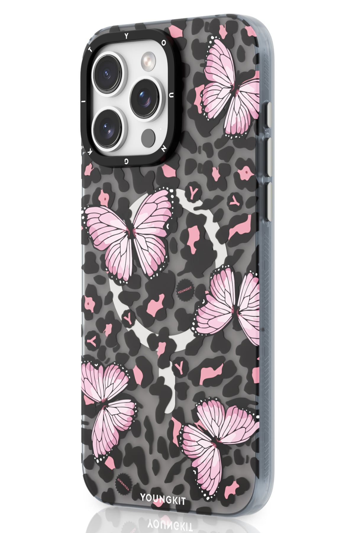 Youngkit Shadow Dance iPhone 15 Pro Max Magsafe uyumlu Kılıf Gri