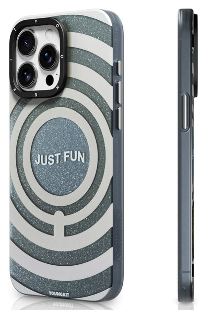 Youngkit Star Dazzle iPhone 14 Pro Magsafe Uyumlu Kılıf Gri