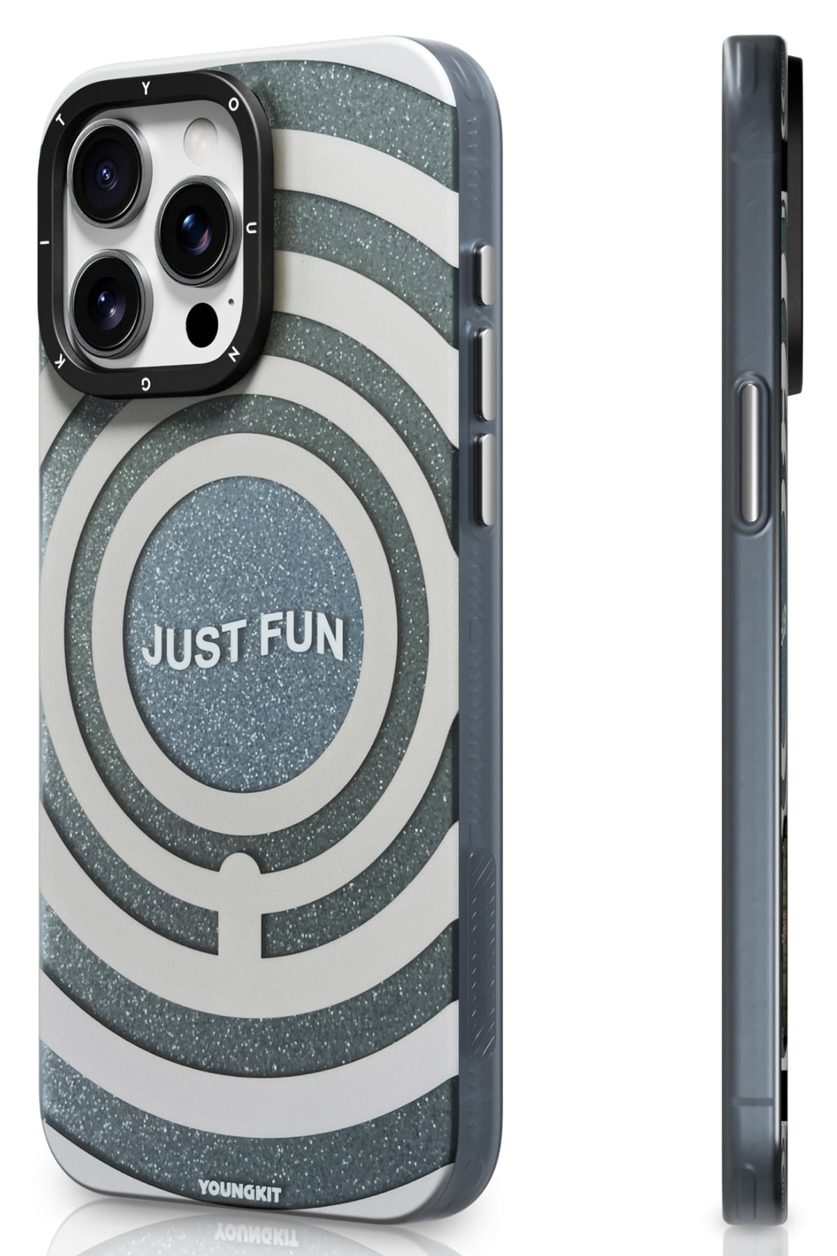 Youngkit Star Dazzle iPhone 14 Pro Max Magsafe Uyumlu Kılıf Gri