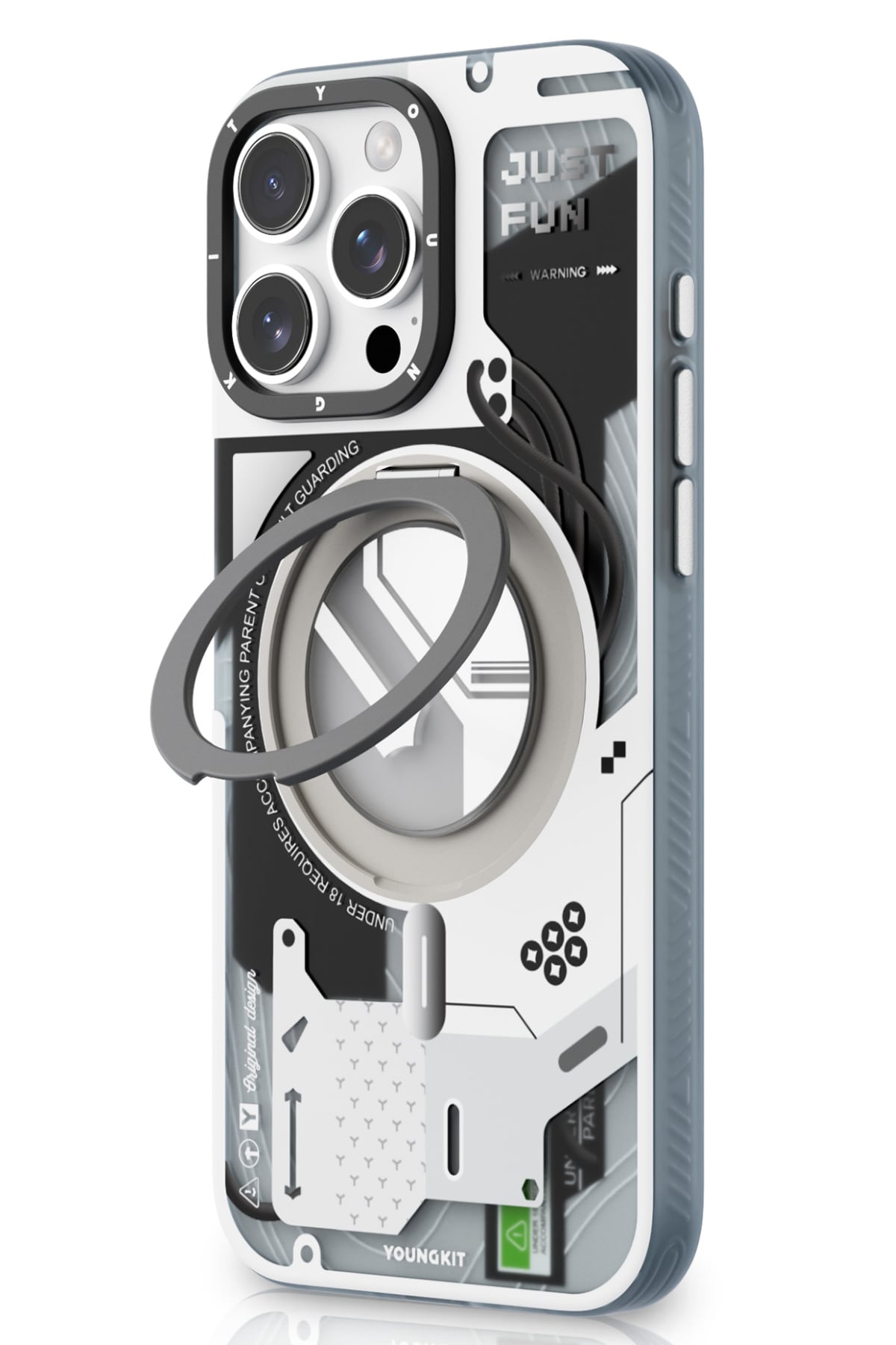 Youngkit Starship Serisi iPhone 16 Pro Max Magsafe Uyumlu Kılıf Beyaz