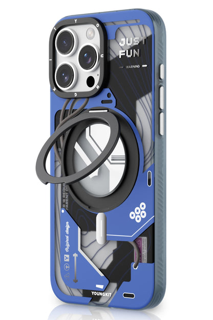 Youngkit Starship Serisi iPhone 16 Pro Max Magsafe Uyumlu Kılıf Mavi