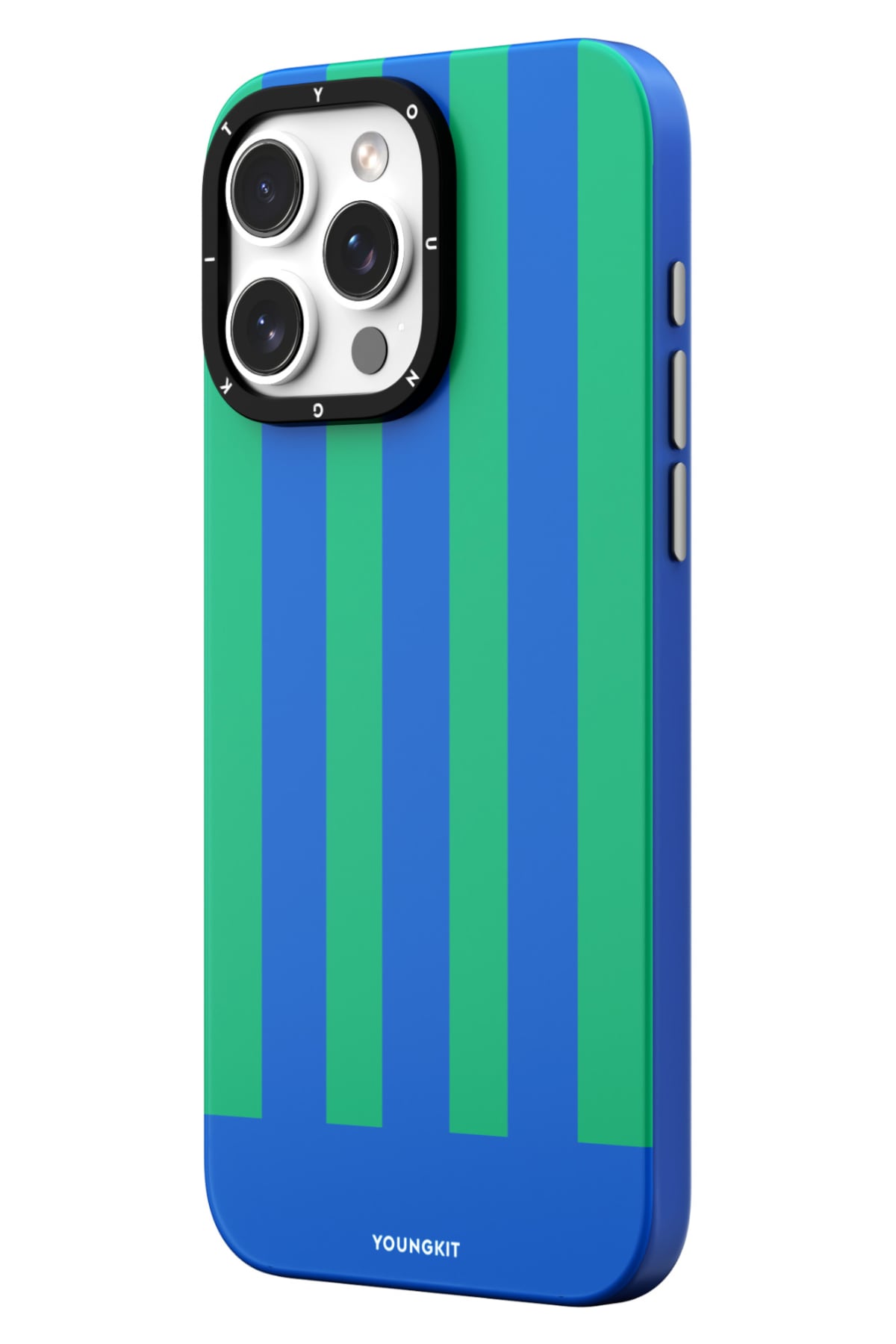 Youngkit Striped Piano Keys iPhone 14 Pro Magsafe uyumlu Kılıf Mavi