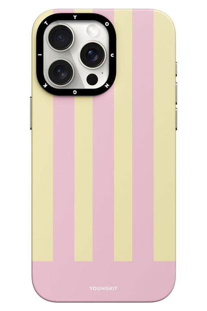Youngkit Striped Piano Keys iPhone 14 Pro Magsafe uyumlu Kılıf Pembe