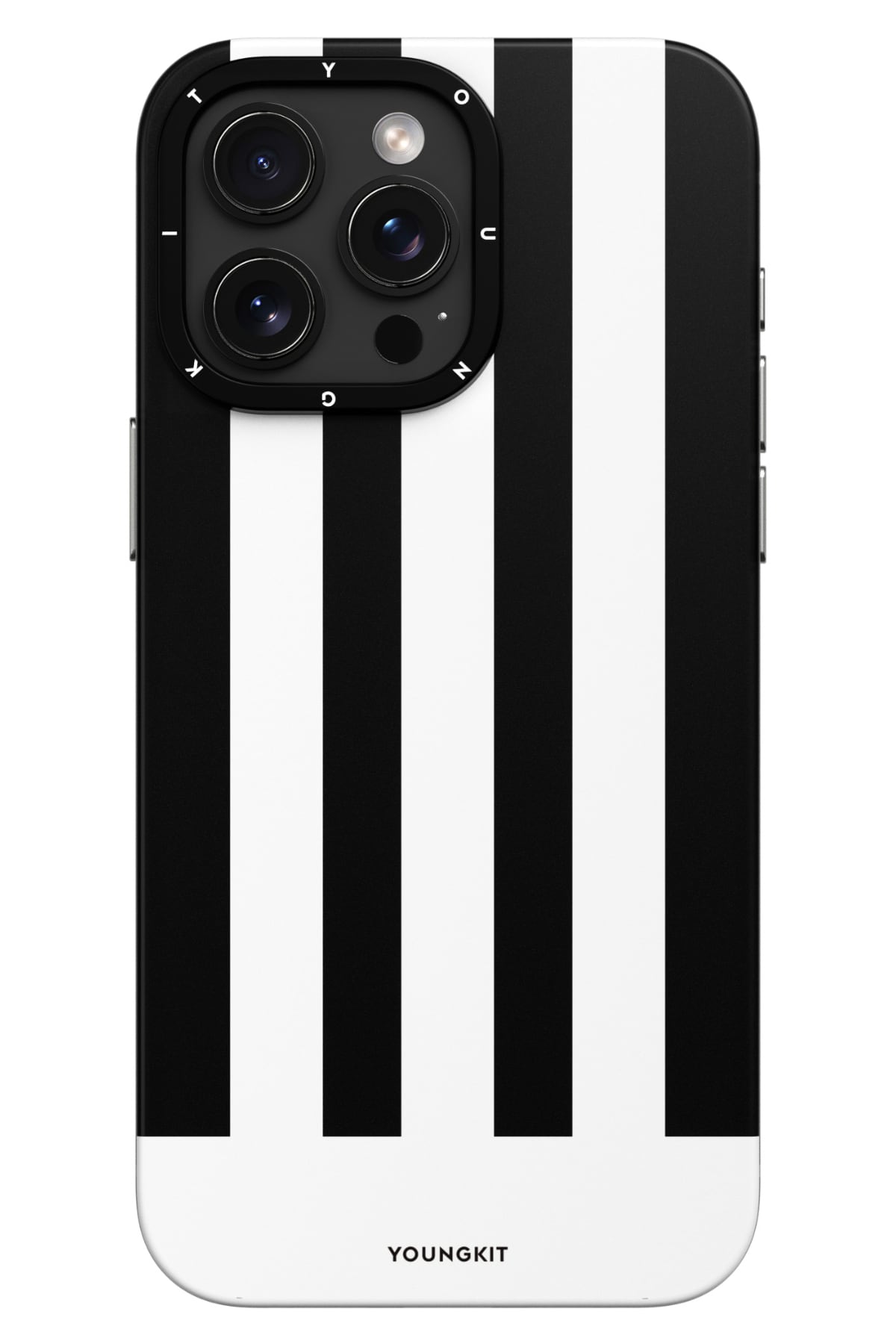 Youngkit Striped Piano Keys iPhone 14 Pro Magsafe uyumlu Kılıf Siyah