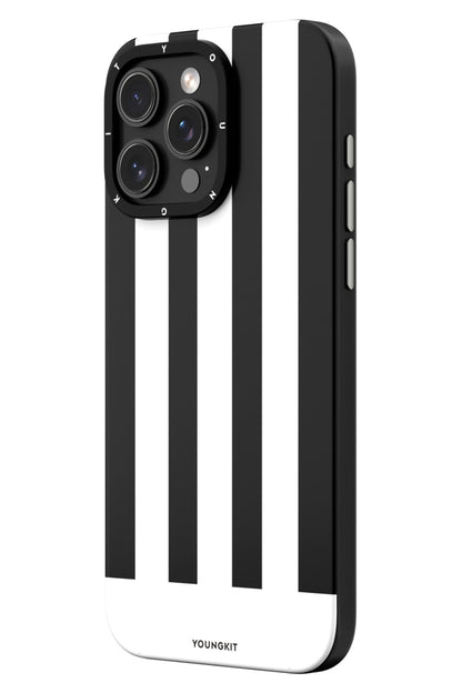 Youngkit Striped Piano Keys iPhone 14 Pro Magsafe uyumlu Kılıf Siyah
