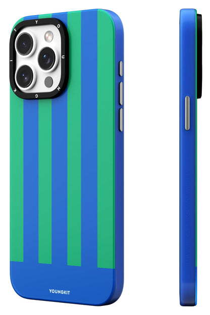 Youngkit Striped Piano Keys iPhone 14 Pro Max Magsafe uyumlu Kılıf Mavi