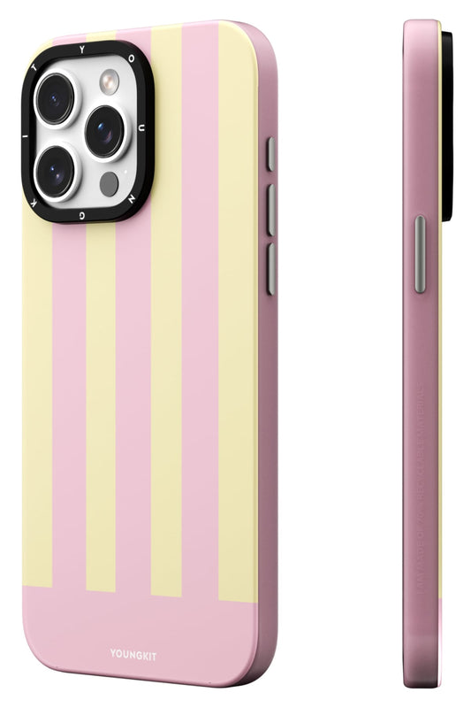 Youngkit Striped Piano Keys iPhone 14 Pro Max Magsafe uyumlu Kılıf Pembe