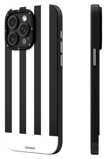 Youngkit Striped Piano Keys iPhone 14 Pro Max Magsafe uyumlu Kılıf Siyah