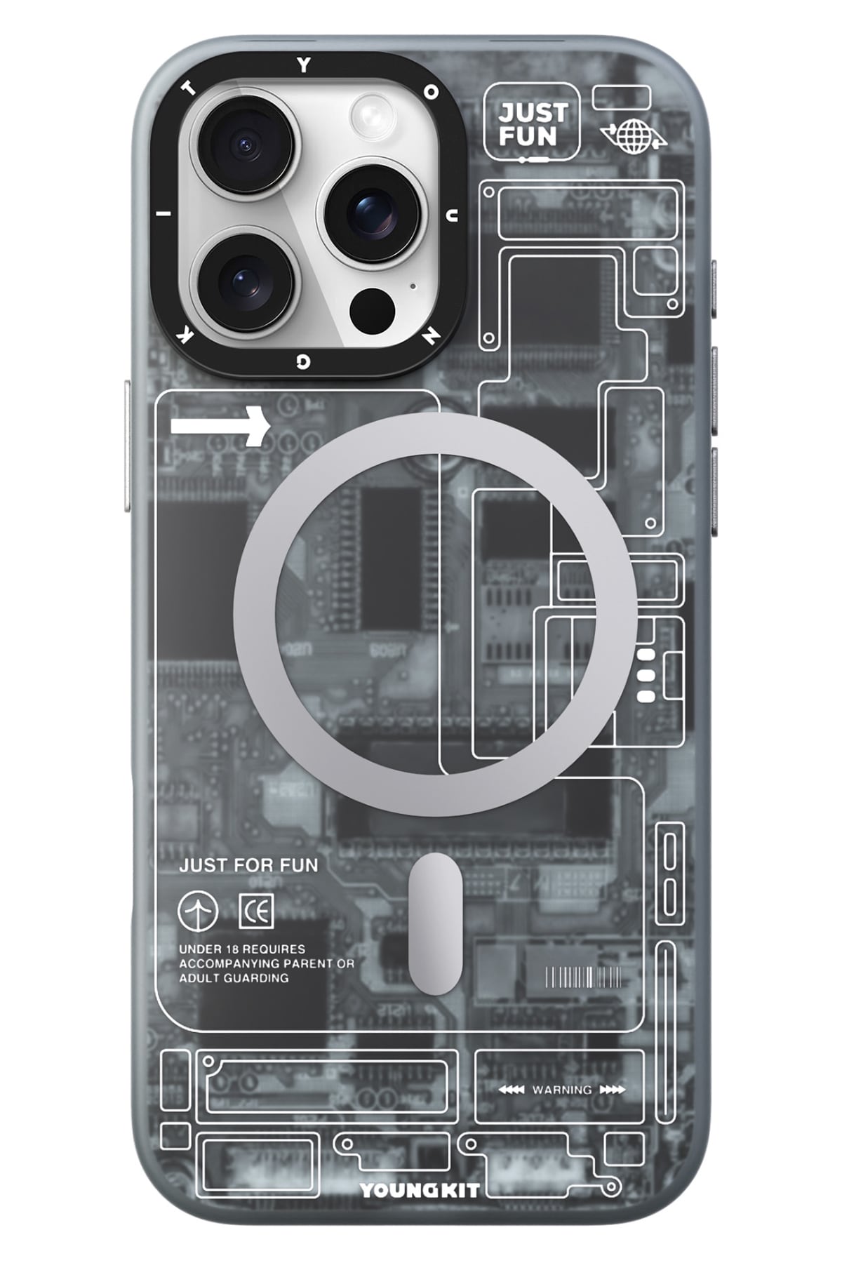 Youngkit Technology iPhone 16 Pro Max Magsafe Uyumlu Kılıf Gri
